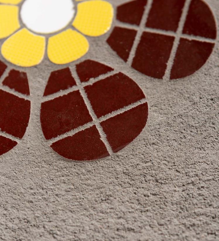 Plow & Hearth cour et jardin tremplin en mosaïque - jaune 0BNZ691