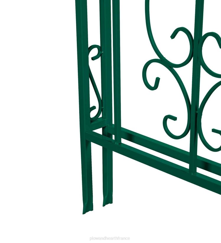 Plow & Hearth cour et jardin tonnelle de jardin en métal à volutes montebello colorées avec portail - vert 0BNZ663