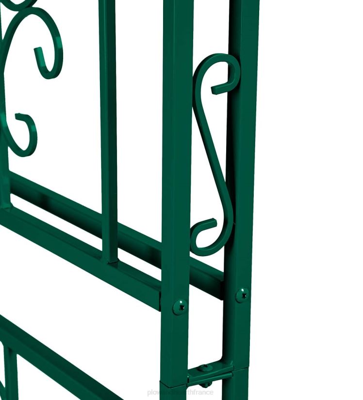 Plow & Hearth cour et jardin tonnelle de jardin en métal à volutes montebello colorées avec portail - vert 0BNZ663