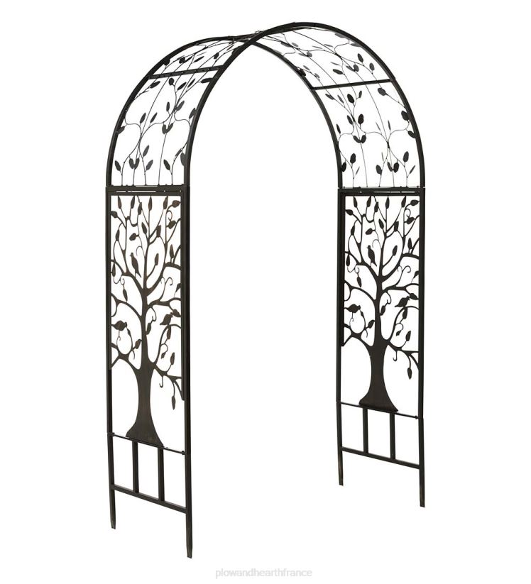 Plow & Hearth cour et jardin tonnelle de jardin voûtée en métal avec motif arbre de vie 0BNZ652
