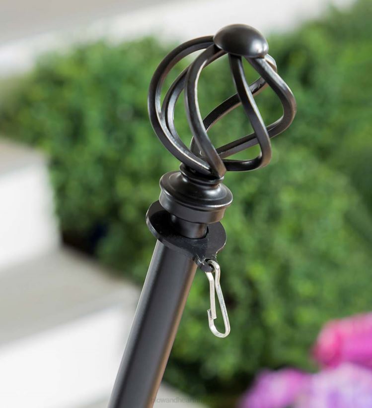 Plow & Hearth cour et jardin mât de drapeau de maison extensible en métal 0BNZ646