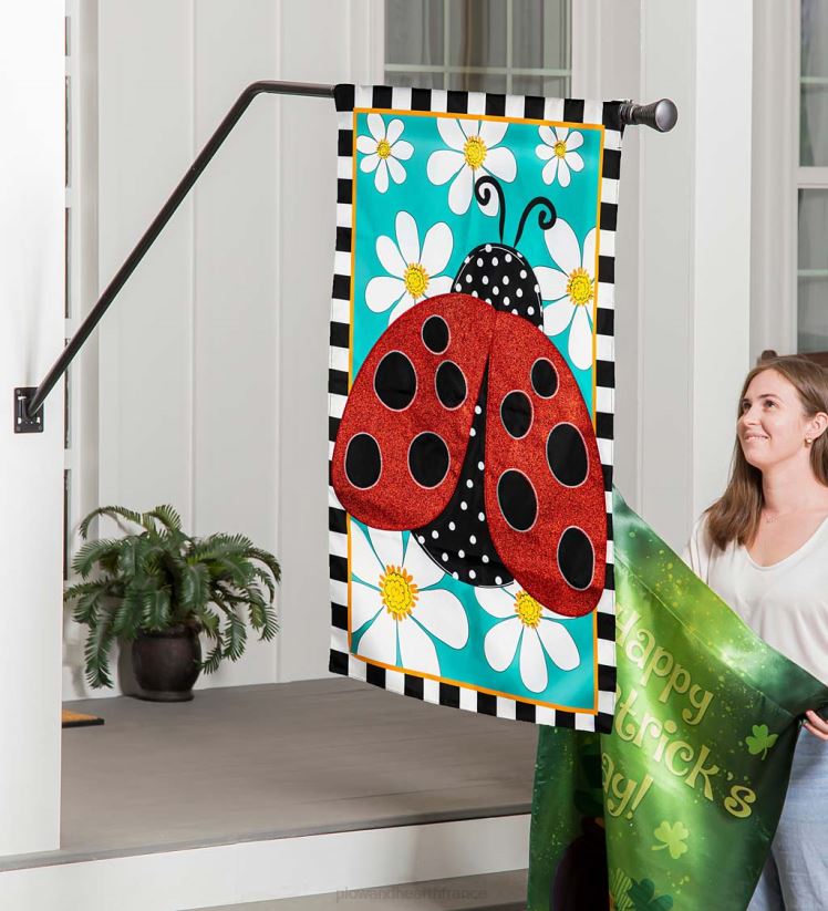 Plow & Hearth cour et jardin mât de drapeau de maison facile à monter 0BNZ643