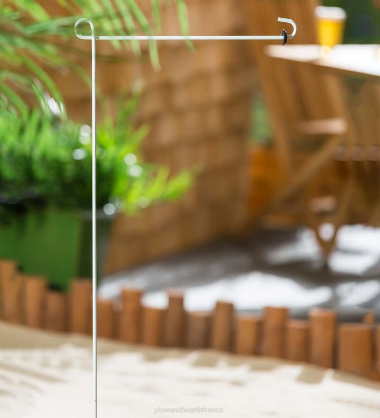 Plow & Hearth cour et jardin support de drapeau de jardin blanc 0BNZ649