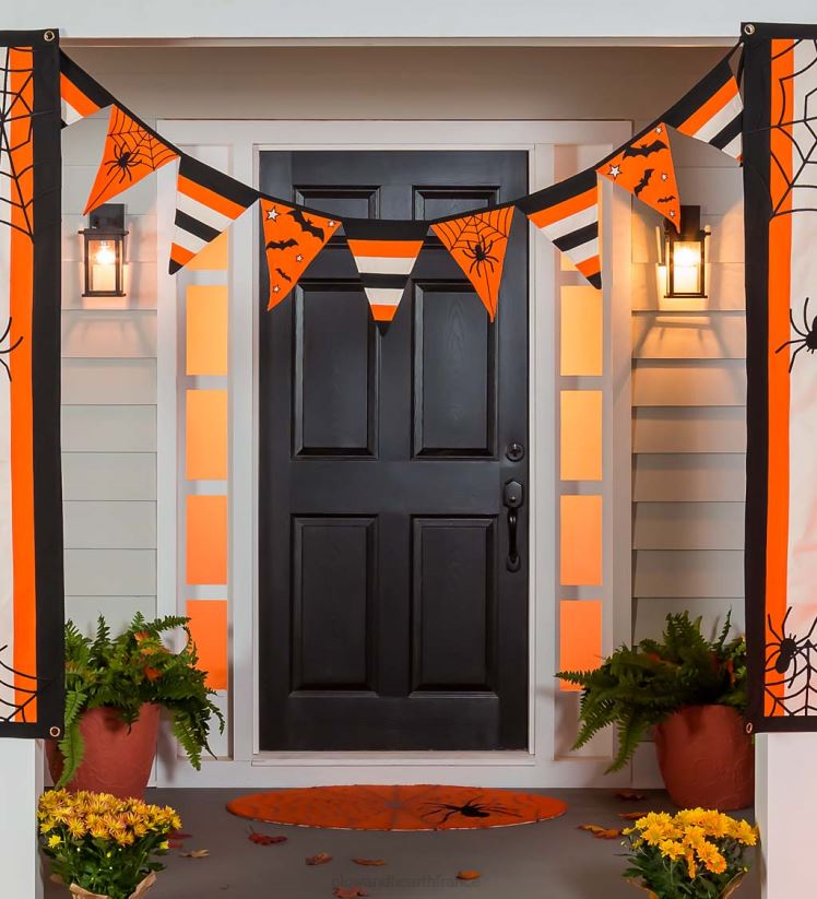 Plow & Hearth cour et jardin fanion en coton toile d'araignée d'Halloween 0BNZ545