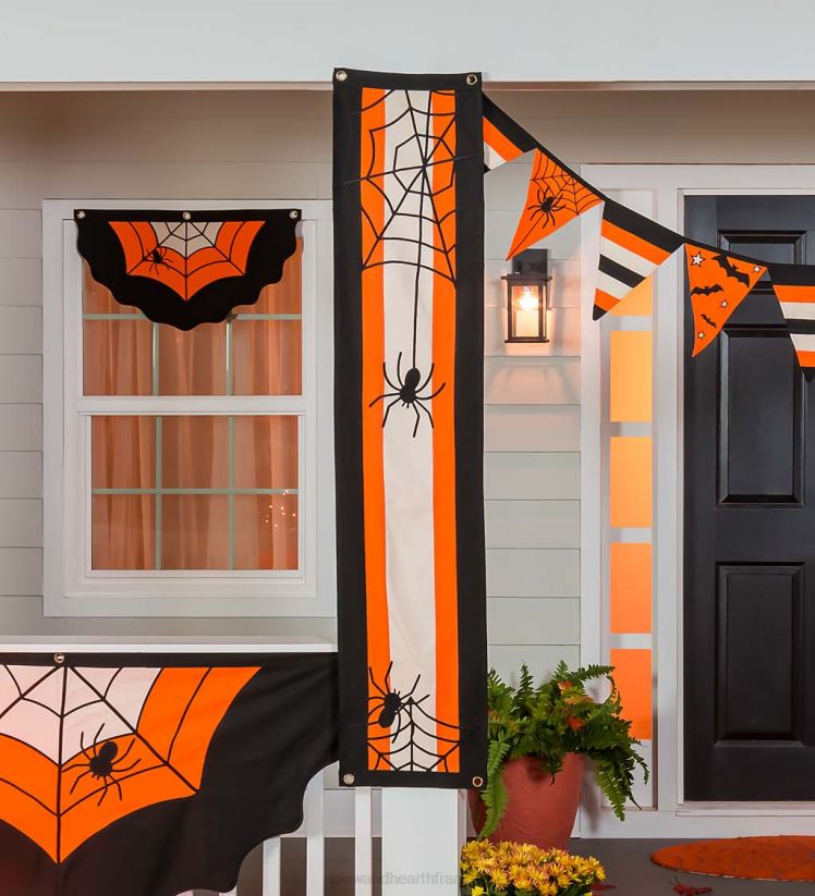 Plow & Hearth cour et jardin guirlande de piliers en coton toile d'araignée d'Halloween 0BNZ546