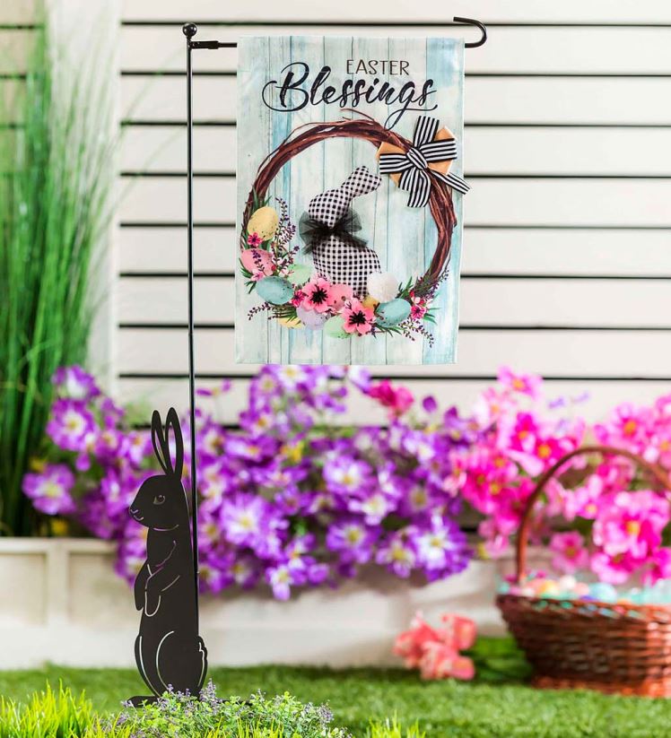Plow & Hearth cour et jardin Drapeau de jardin en toile de jute « bénédictions de Pâques » 0BNZ581