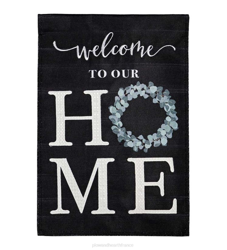 Plow & Hearth cour et jardin Drapeau de jardin en toile de jute d'eucalyptus 