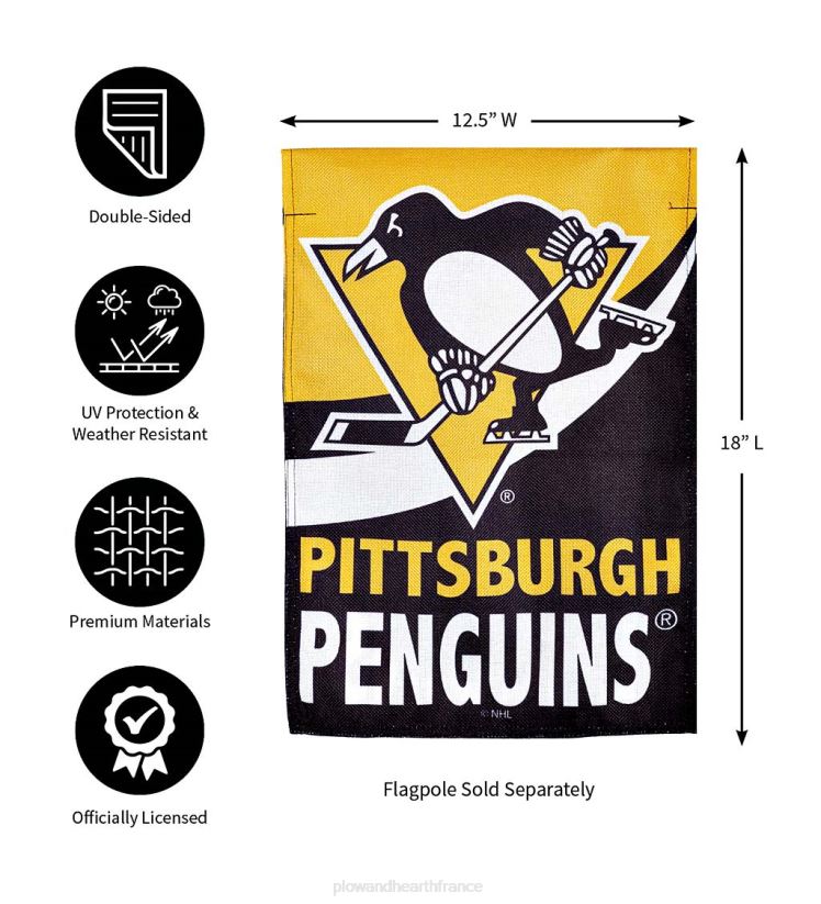 Plow & Hearth cour et jardin Drapeau de jardin en toile de jute de hockey de la LNH - Red Wings de Détroit 0BNZ613