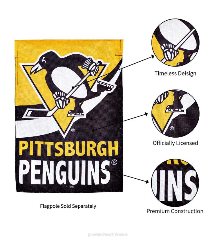 Plow & Hearth cour et jardin Drapeau de jardin en toile de jute de hockey de la LNH - Red Wings de Détroit 0BNZ613