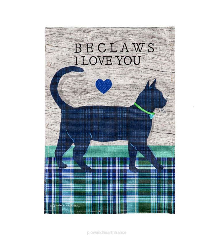 Plow & Hearth cour et jardin beclaws je t'aime drapeau de jardin en toile de jute 0BNZ559