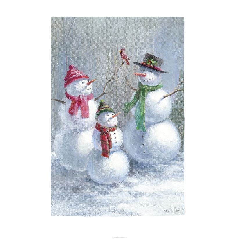 Plow & Hearth cour et jardin bonhomme de neige famille lustre jardin drapeau 0BNZ549