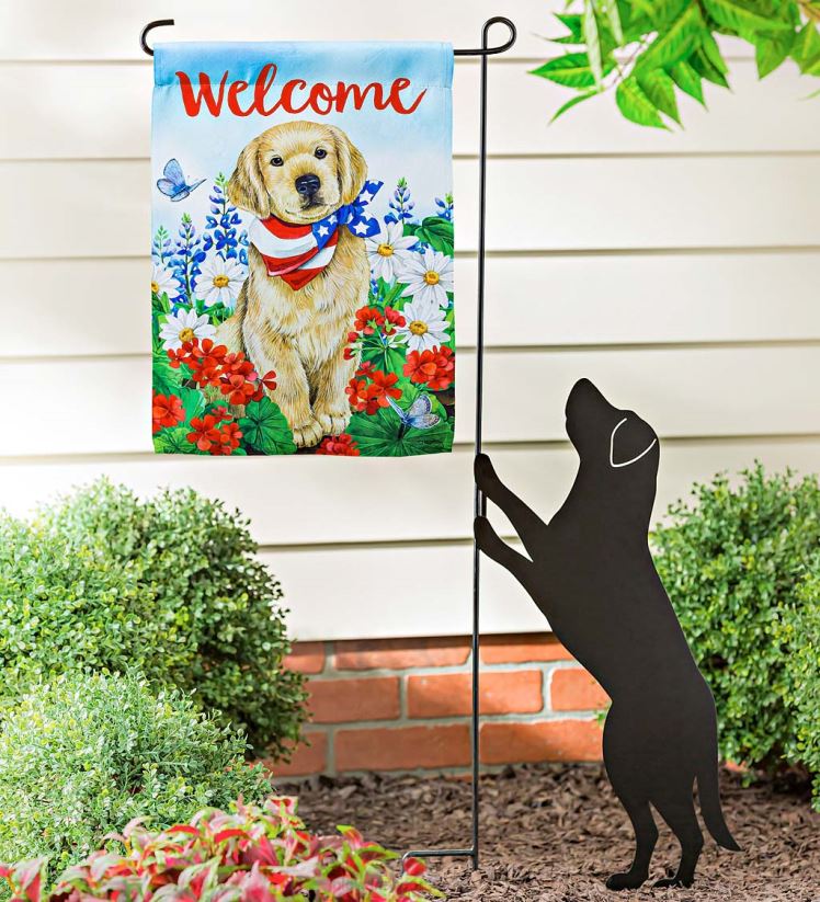 Plow & Hearth cour et jardin chien avec drapeau en daim de jardin bandana patriotique 0BNZ317
