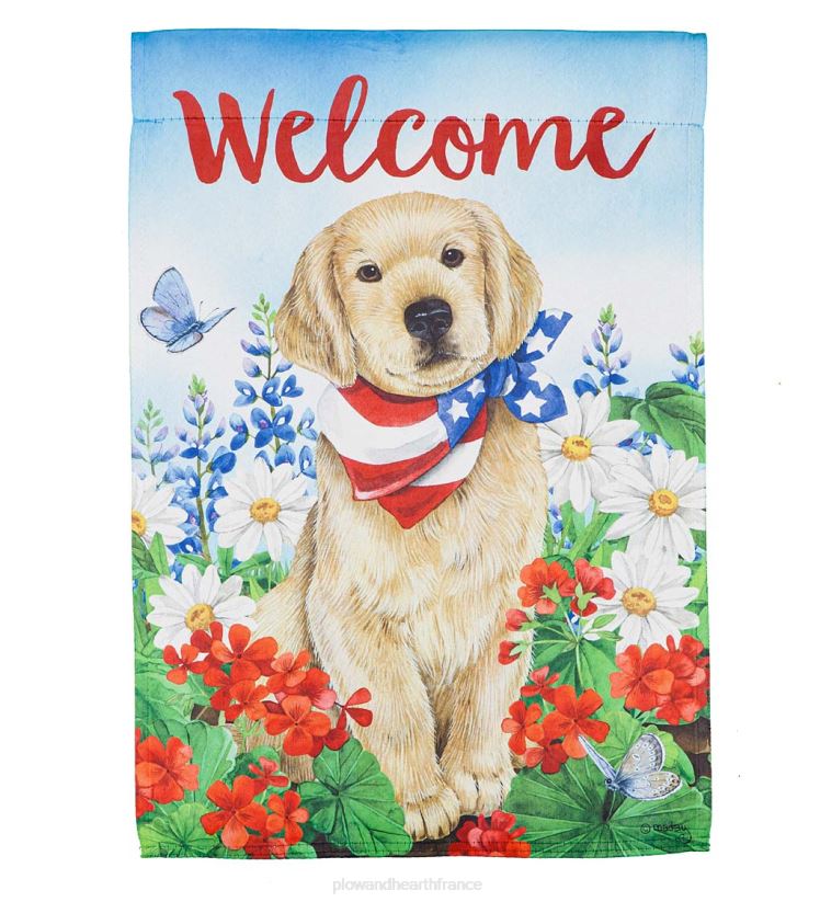 Plow & Hearth cour et jardin chien avec drapeau en daim de jardin bandana patriotique 0BNZ317