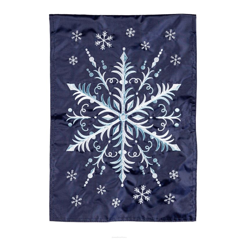 Plow & Hearth cour et jardin drapeau de jardin appliqué en forme de flocon de neige 0BNZ547