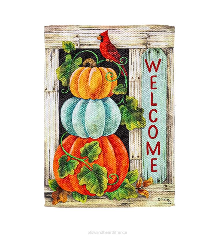Plow & Hearth cour et jardin drapeau de jardin en daim pile de citrouilles 0BNZ552