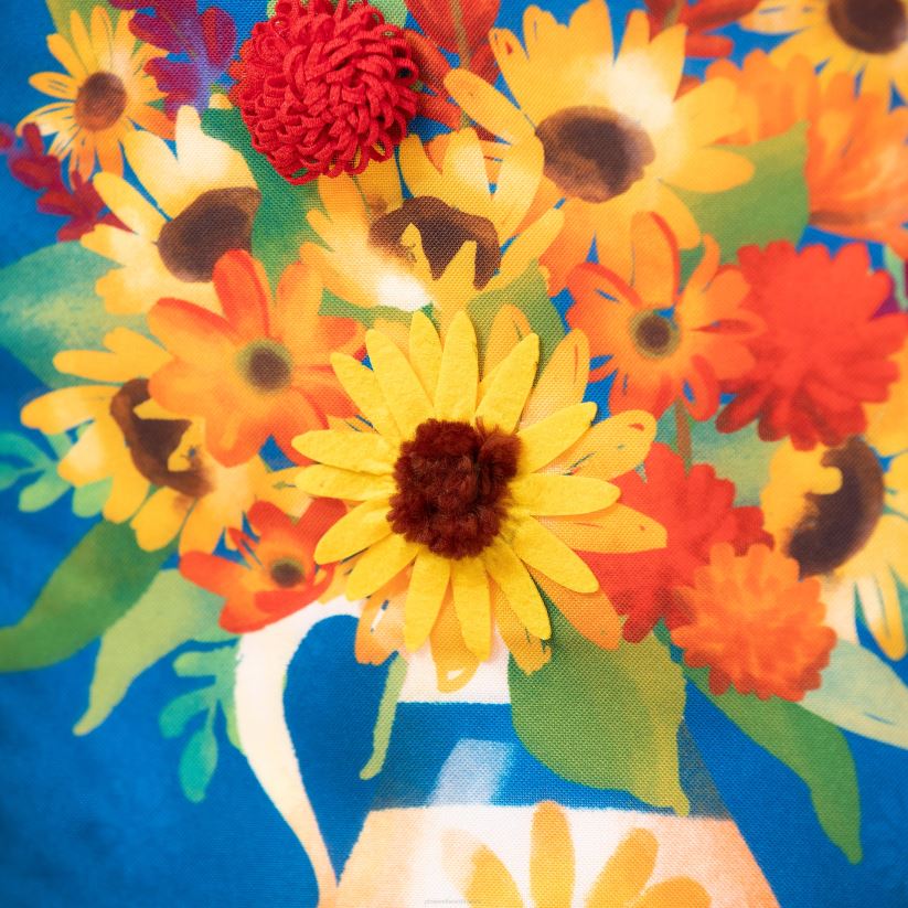 Plow & Hearth cour et jardin drapeau de jardin en lin avec arrangement floral béni 0BNZ605