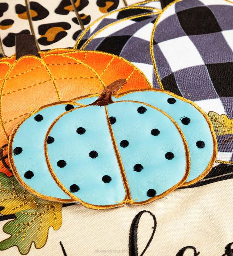 Plow & Hearth cour et jardin drapeau de jardin en lin à imprimé citrouilles mélangées 0BNZ562