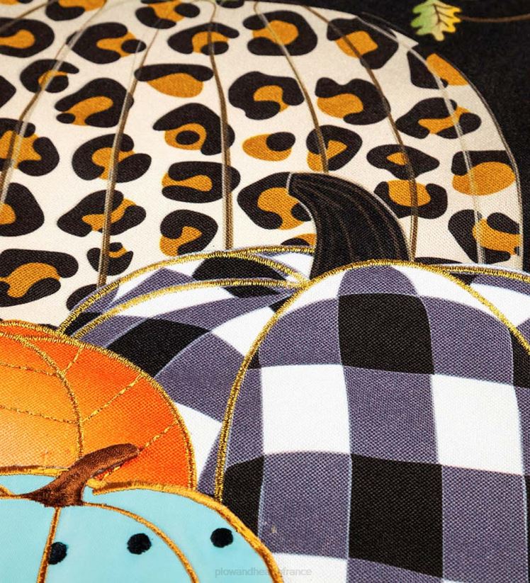 Plow & Hearth cour et jardin drapeau de jardin en lin à imprimé citrouilles mélangées 0BNZ562