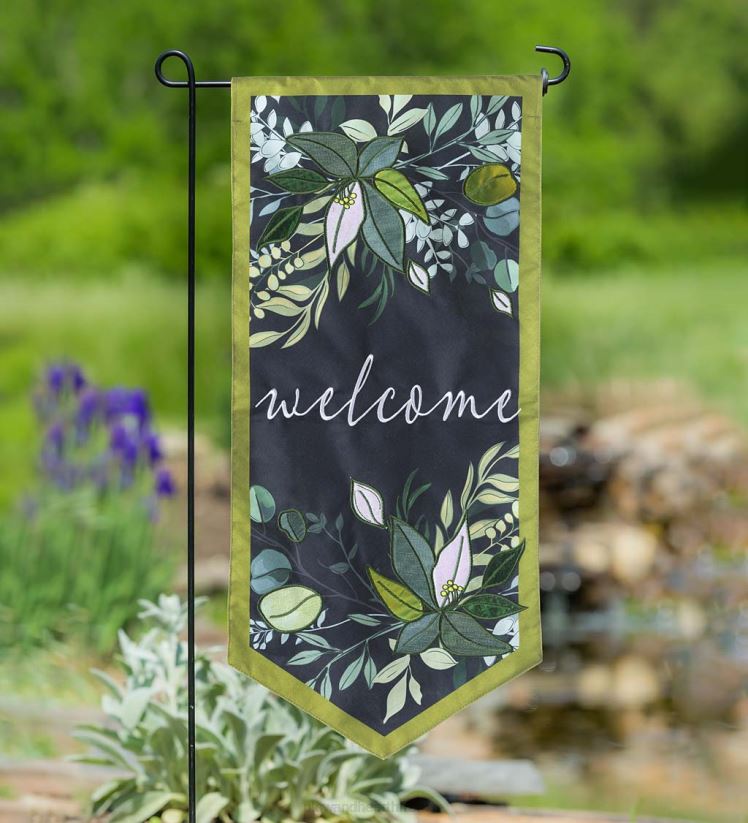 Plow & Hearth cour et jardin drapeau fanion de bienvenue botanique 0BNZ3008