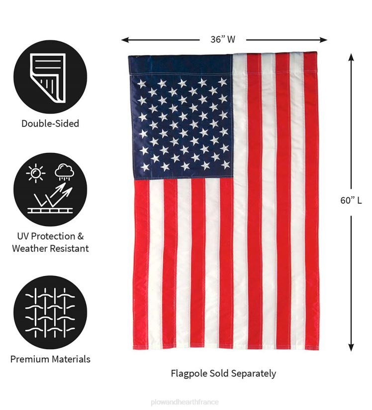 Plow & Hearth cour et jardin grand drapeau américain drapeau de maison 0BNZ298
