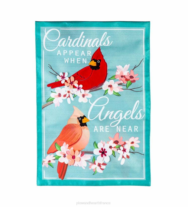 Plow & Hearth cour et jardin les anges sont près du drapeau de jardin en lin 0BNZ561