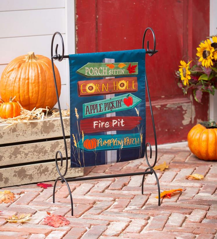 Plow & Hearth cour et jardin signes d'automne drapeau de jardin appliqué 0BNZ586