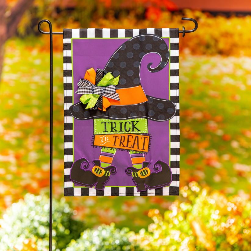 Plow & Hearth cour et jardin trick or Treat sorcière applique drapeau de jardin 0BNZ612