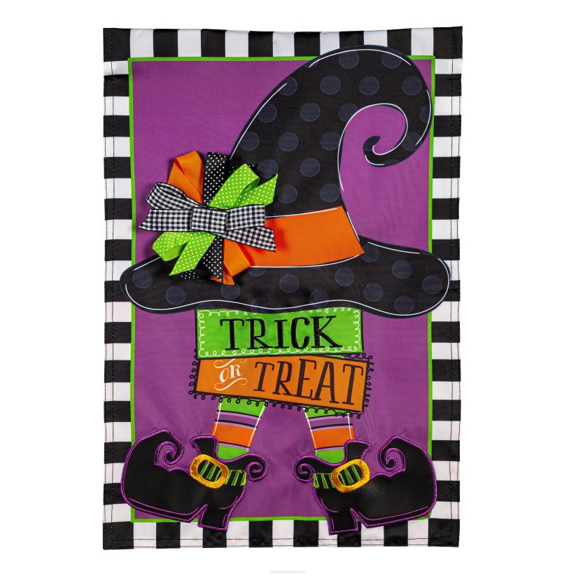 Plow & Hearth cour et jardin trick or Treat sorcière applique drapeau de jardin 0BNZ612