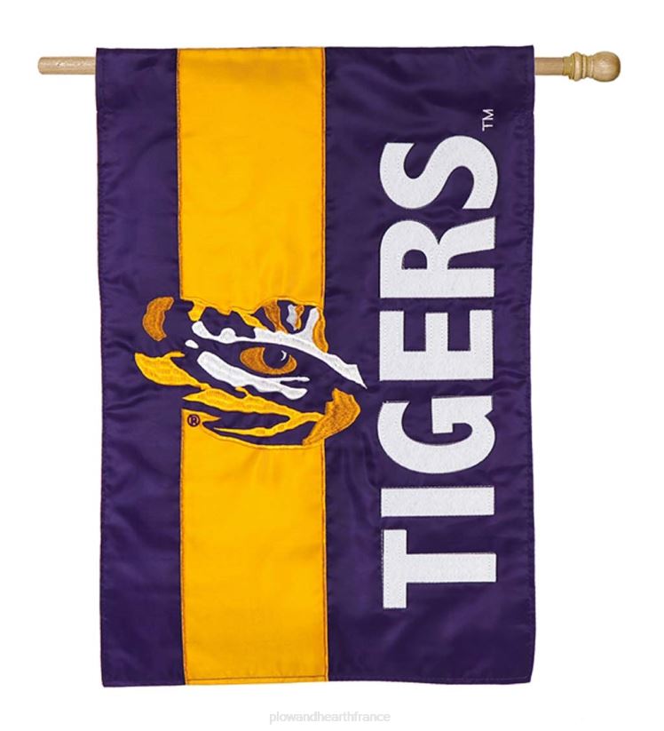 Plow & Hearth cour et jardin Drapeau de maison en applique de fierté d'équipe universitaire embelli double face - État de l'Iowa 0BNZ634