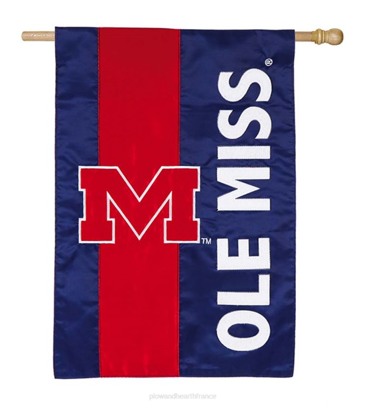 Plow & Hearth cour et jardin Drapeau de maison en applique de fierté d'équipe universitaire embelli double face - État de l'Iowa 0BNZ634