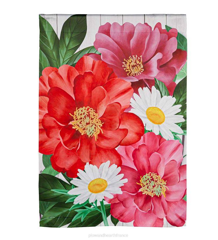 Plow & Hearth cour et jardin drapeau de maison en daim fleuri 0BNZ628
