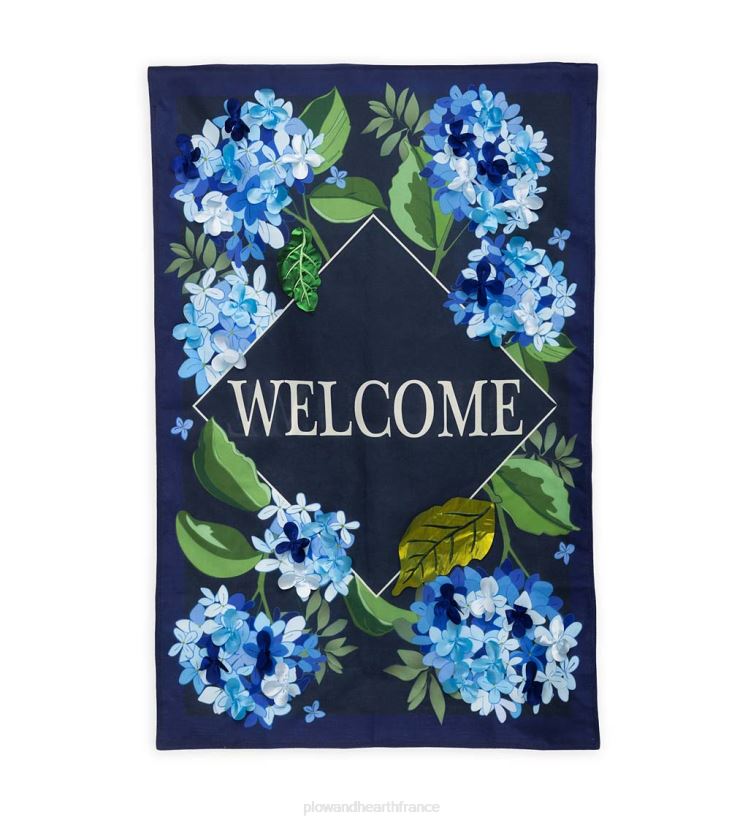Plow & Hearth cour et jardin drapeau du domaine de bienvenue hortensia 0BNZ624
