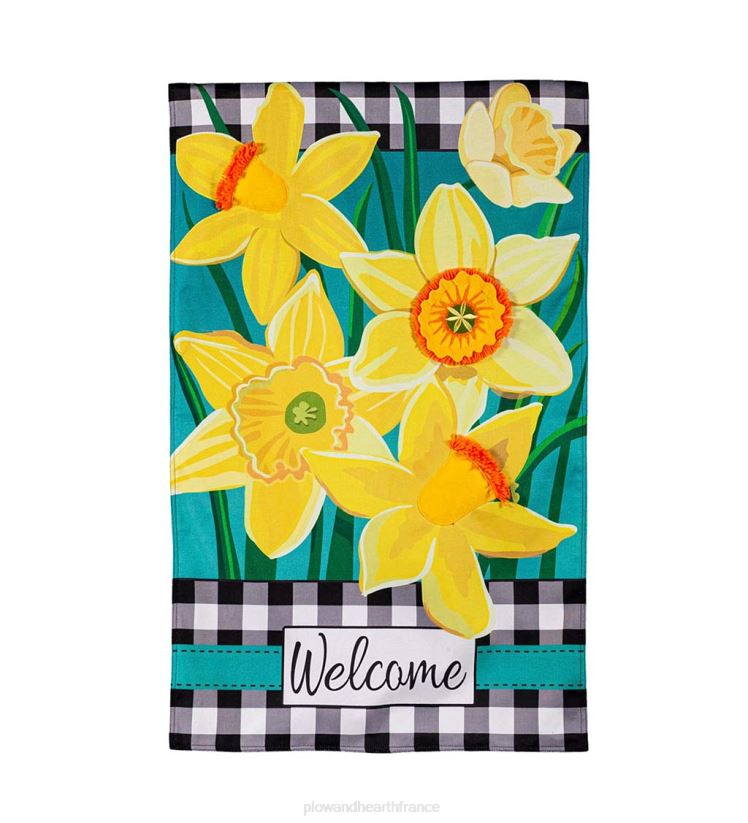 Plow & Hearth cour et jardin jonquille jardin toile de jute maison drapeau 0BNZ637