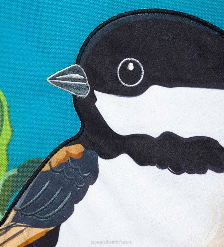 Plow & Hearth cour et jardin le forsythia et la mésange accueillent le drapeau du domaine 0BNZ636