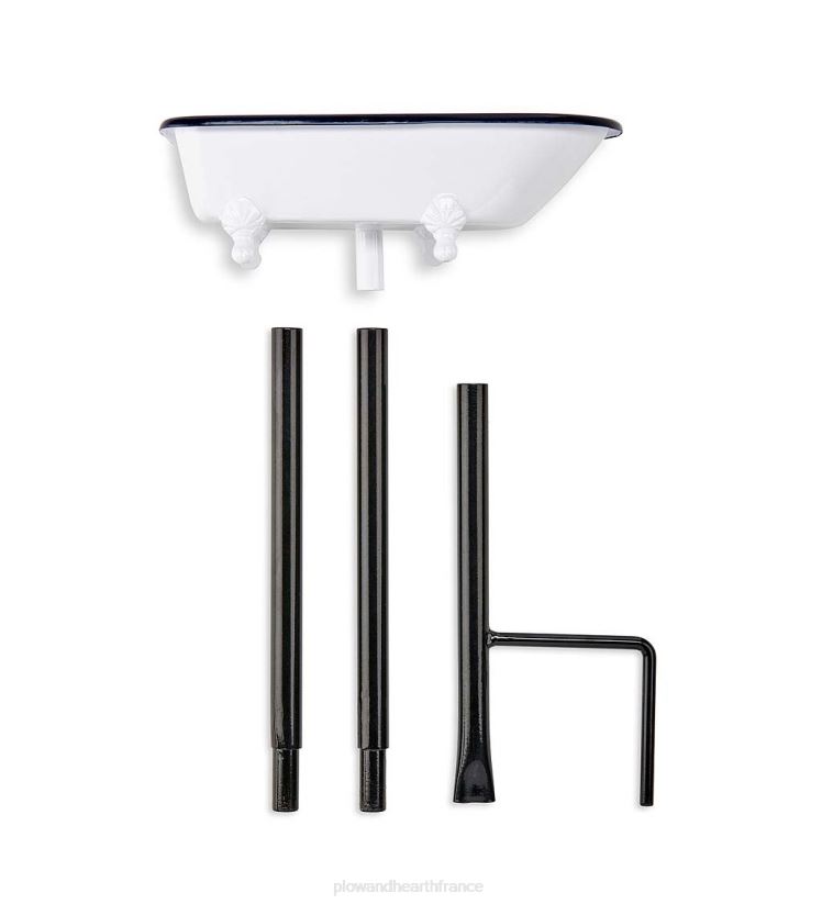 Plow & Hearth cour et jardin Bain d'oiseaux Splish Splash, laiton avec finition blanche - blanc 0BNZ847