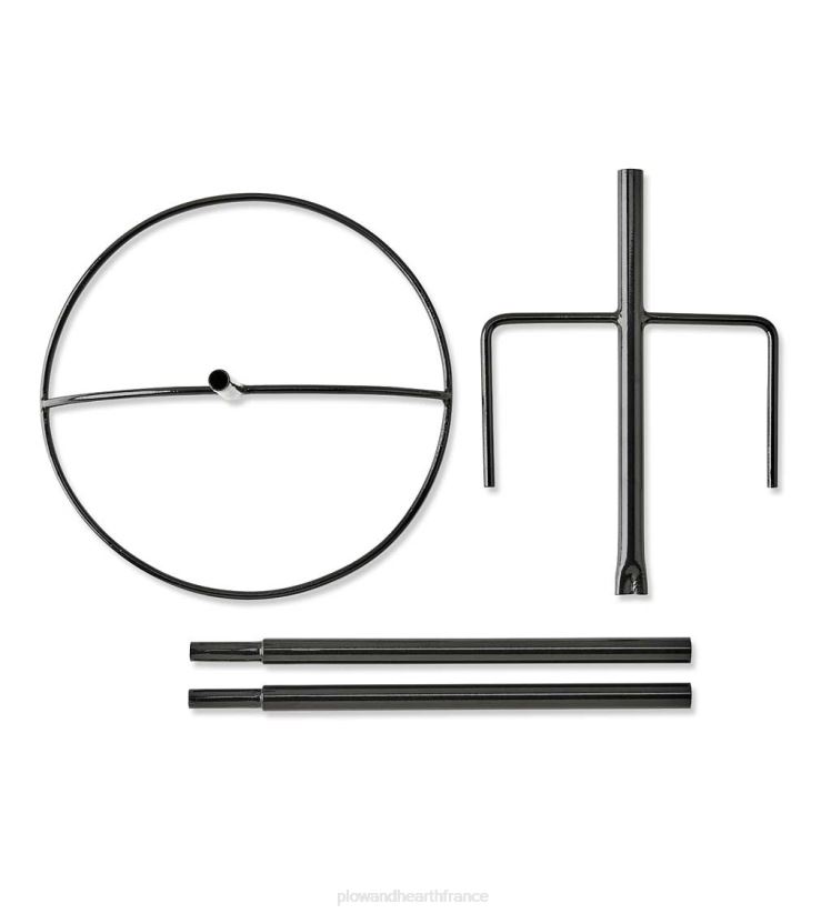 Plow & Hearth cour et jardin Bain d'oiseaux en cuivre pur sur poteau en acier thermolaqué avec piquet robuste à trois broches 0BNZ830