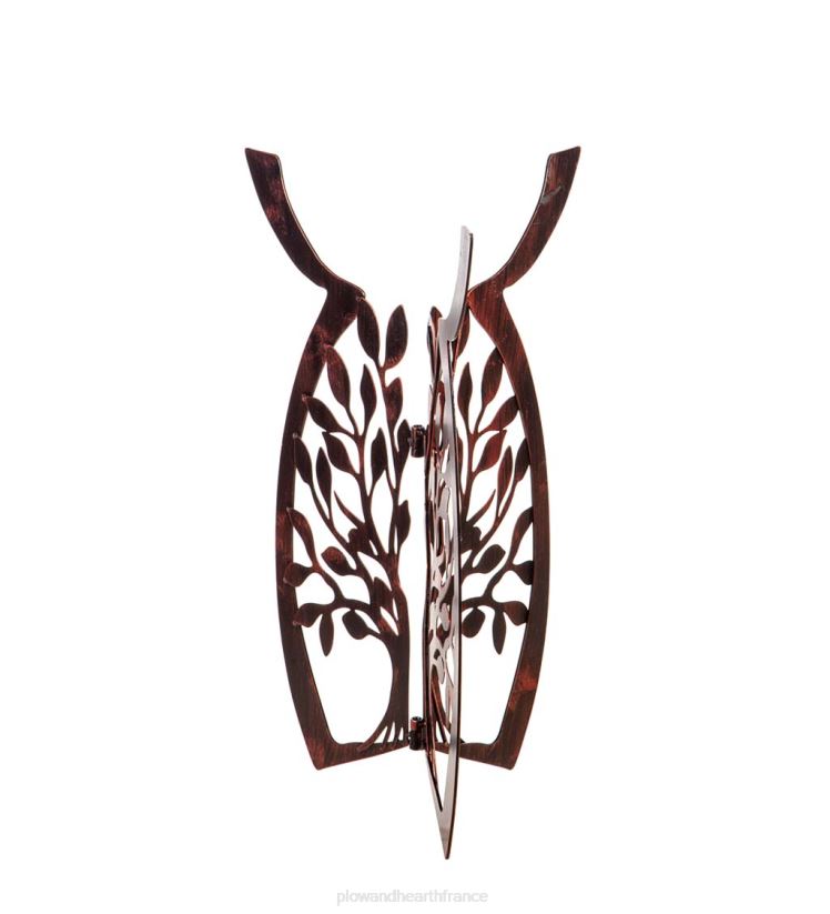 Plow & Hearth cour et jardin Bain d'oiseaux en verre avec support arbre de vie découpé au laser 0BNZ845