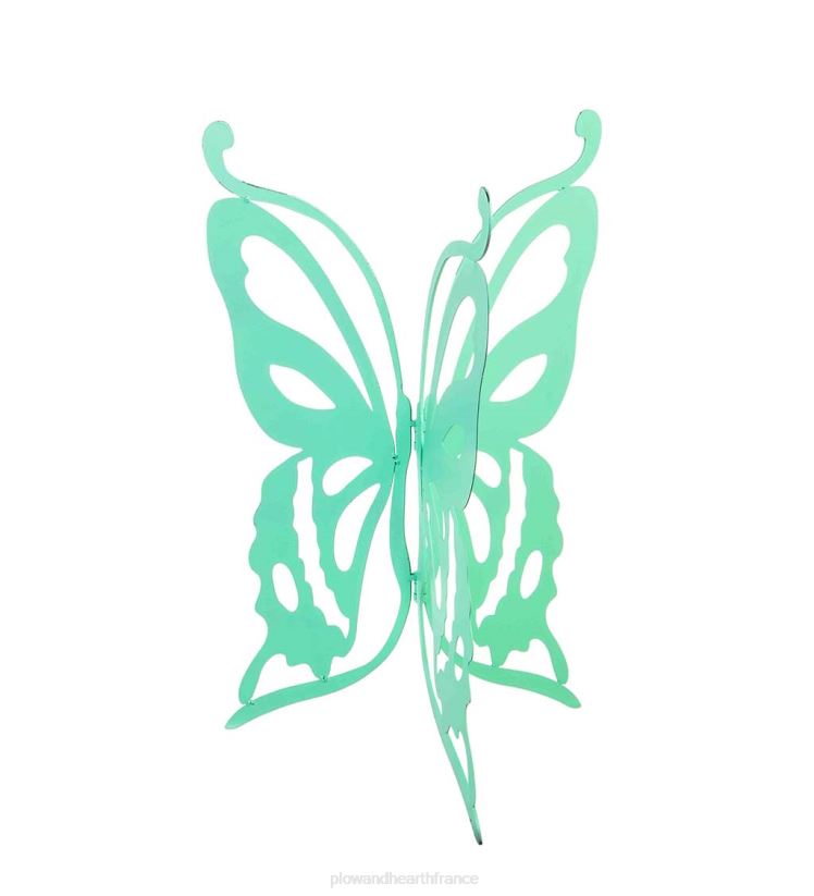 Plow & Hearth cour et jardin Bain d'oiseaux en verre avec support papillon découpé au laser 0BNZ854