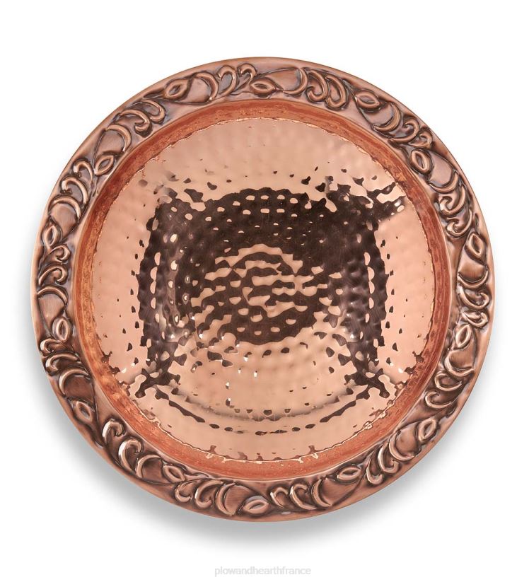 Plow & Hearth cour et jardin Bain d’oiseaux suspendu en cuivre pur sur une chaîne en laiton de 17