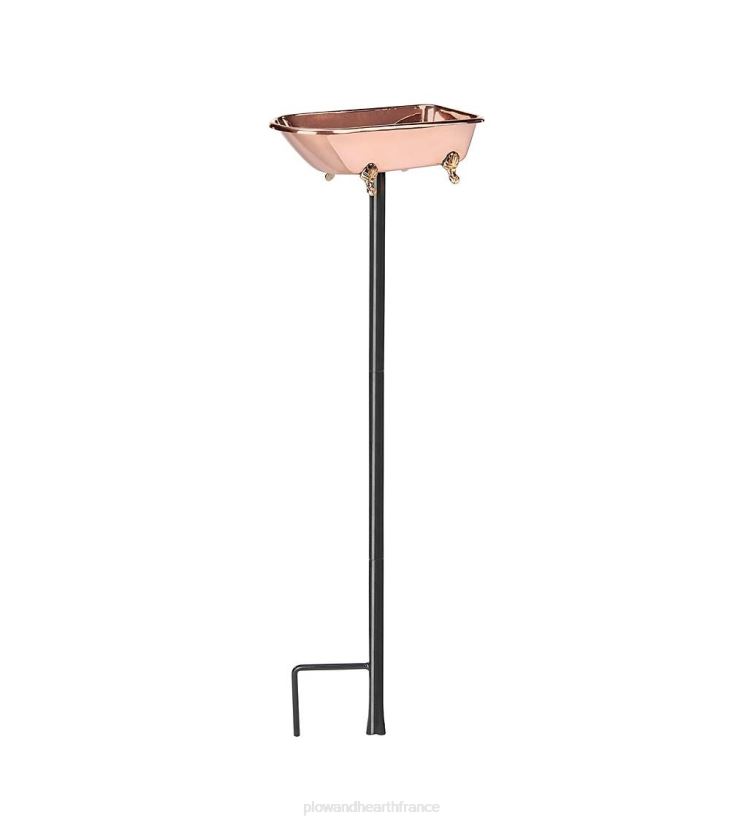 Plow & Hearth cour et jardin bain d'oiseaux splish splash, cuivre poli - cuivre 0BNZ844