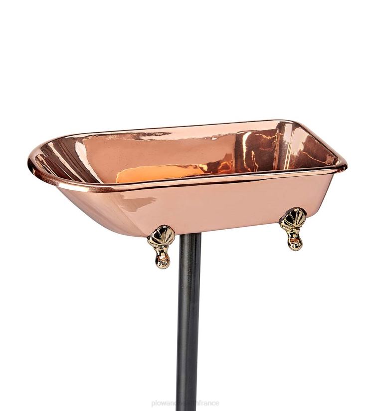 Plow & Hearth cour et jardin bain d'oiseaux splish splash, cuivre poli - cuivre 0BNZ844