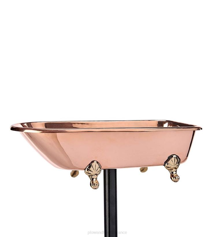 Plow & Hearth cour et jardin bain d'oiseaux splish splash, cuivre poli - cuivre 0BNZ844