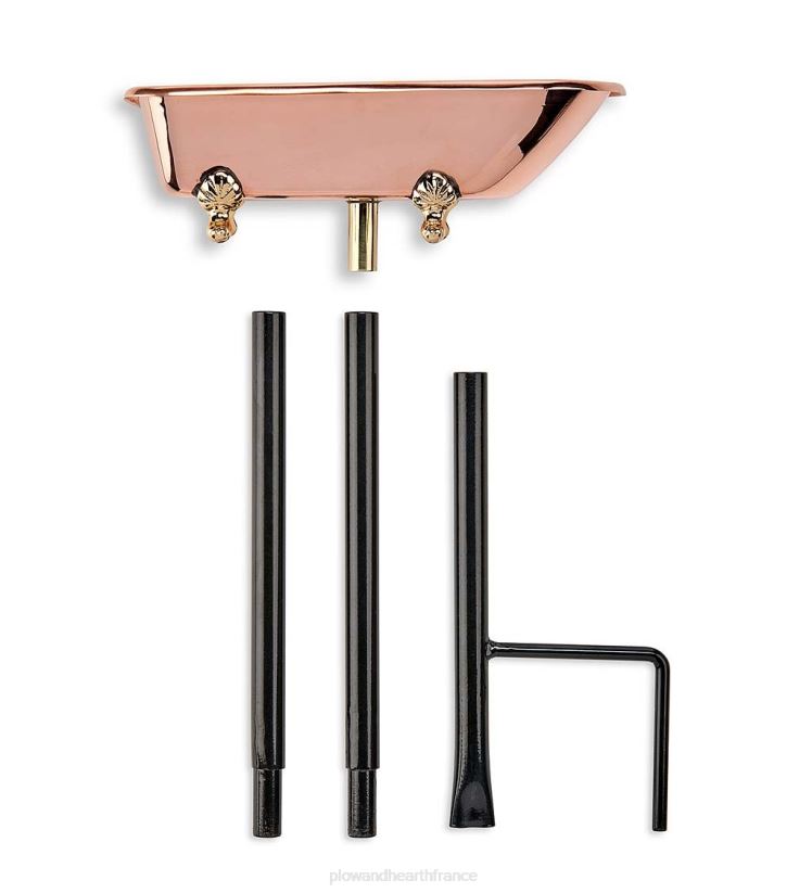 Plow & Hearth cour et jardin bain d'oiseaux splish splash, cuivre poli - cuivre 0BNZ844