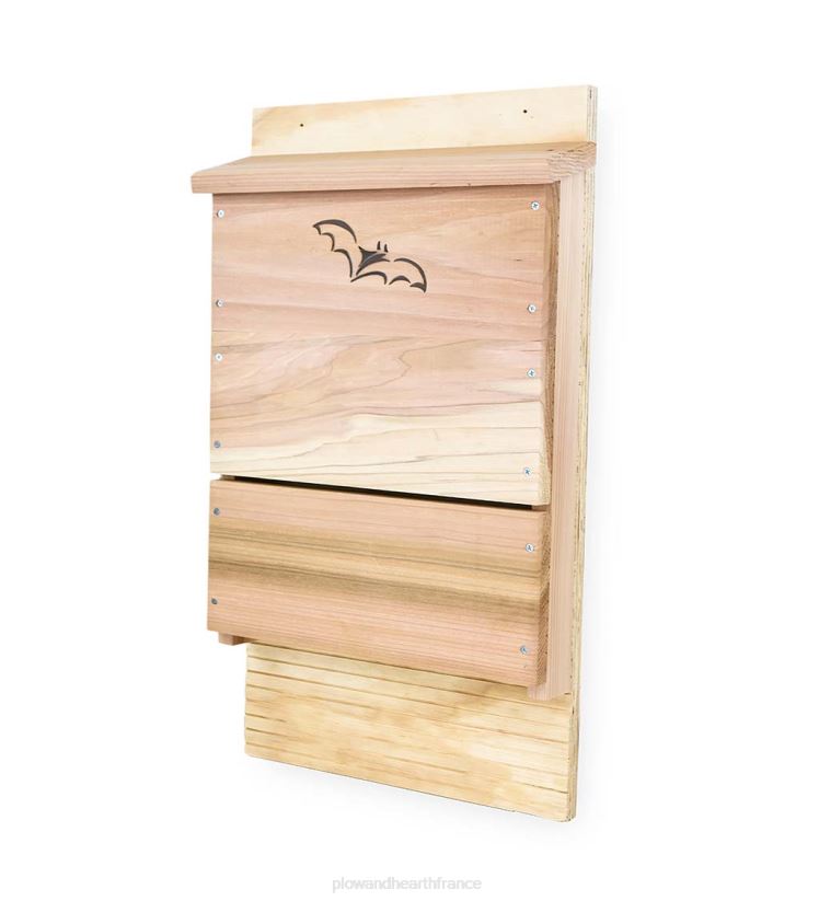 Plow & Hearth cour et jardin abri pour chauves-souris à chambre unique en cèdre et contreplaqué 0BNZ900