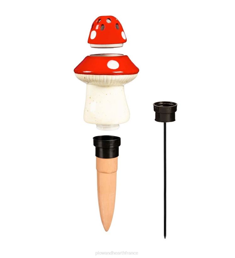 Plow & Hearth cour et jardin Piège à mouches des fruits et moucherons tout-en-un en céramique avec globe d'arrosage - champignon 0BNZ905