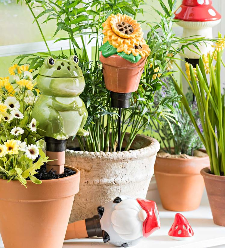 Plow & Hearth cour et jardin Piège à mouches des fruits et moucherons tout-en-un en céramique avec globe d'arrosage - champignon 0BNZ905