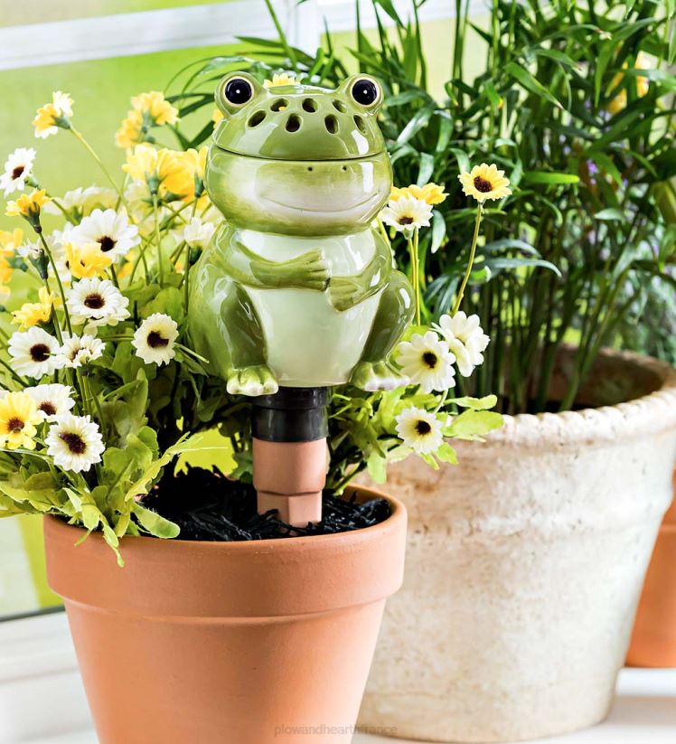 Plow & Hearth cour et jardin Piège à mouches des fruits et moucherons tout-en-un en céramique avec globe d'arrosage - champignon 0BNZ905