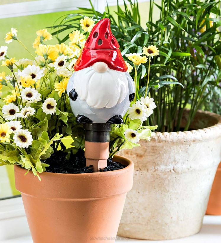 Plow & Hearth cour et jardin Piège à mouches des fruits et moucherons tout-en-un en céramique avec globe d'arrosage - champignon 0BNZ905