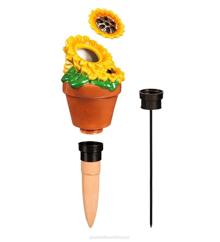 Plow & Hearth cour et jardin Piège à mouches des fruits et moucherons tout-en-un en céramique avec globe d'arrosage - champignon 0BNZ905