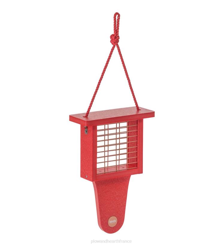 Plow & Hearth cour et jardin Mangeoire à oiseaux en poly-bois recyclé coloré à gâteau unique avec suif - bleu 0BNZ747